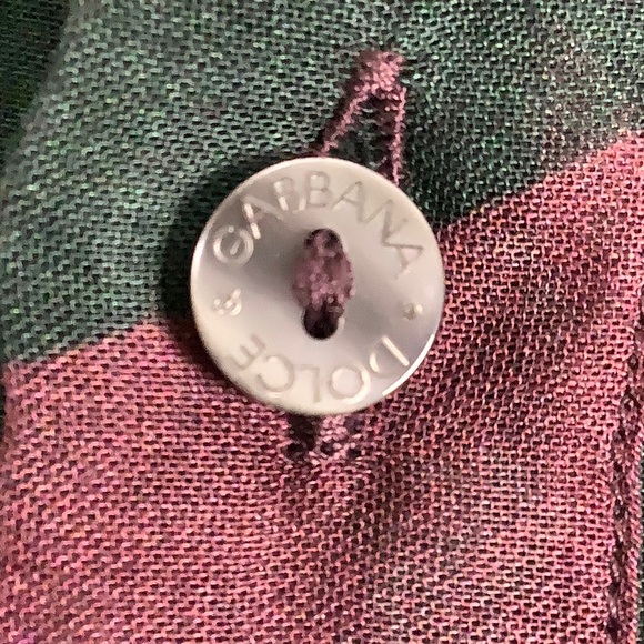 Dolce & Gabbana Gold Dark Dye Sheer Italian Button down dress shirt size 17 NWOT - Picture 8 of 16